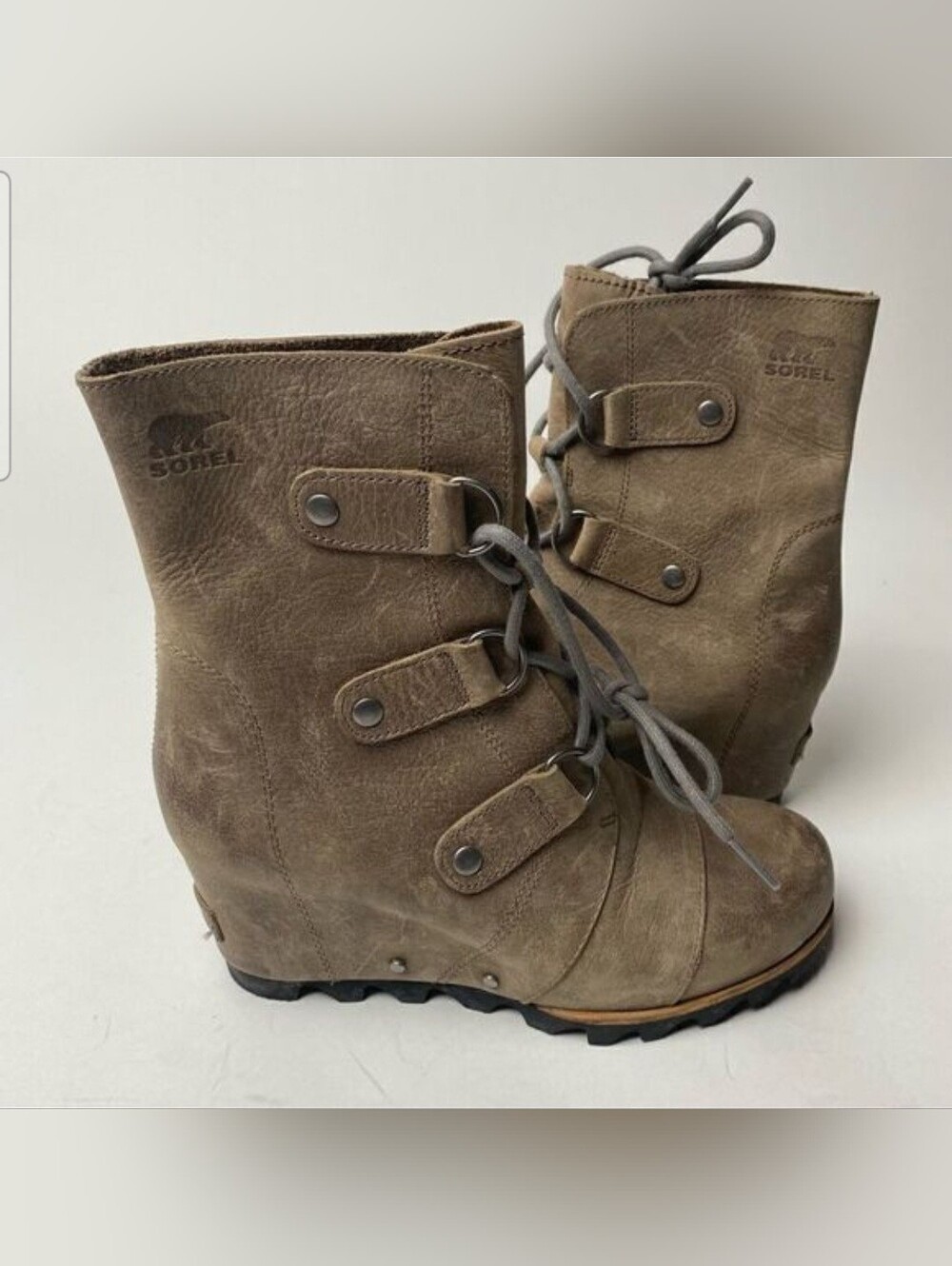 Sorel Joan of Arctic Mid Lace Wedge Kettle Tan Brown Fog 8